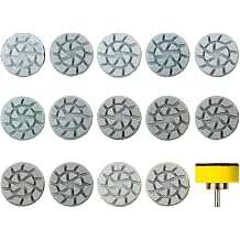 1" 25mm Mini Diamond Polishing Pad Set, 14pcs Different Grit 50#-10000# Water Sanding Disc & 1pc 3mm Shank Hook & Loop Backing Holder for Fine Grinding Detail