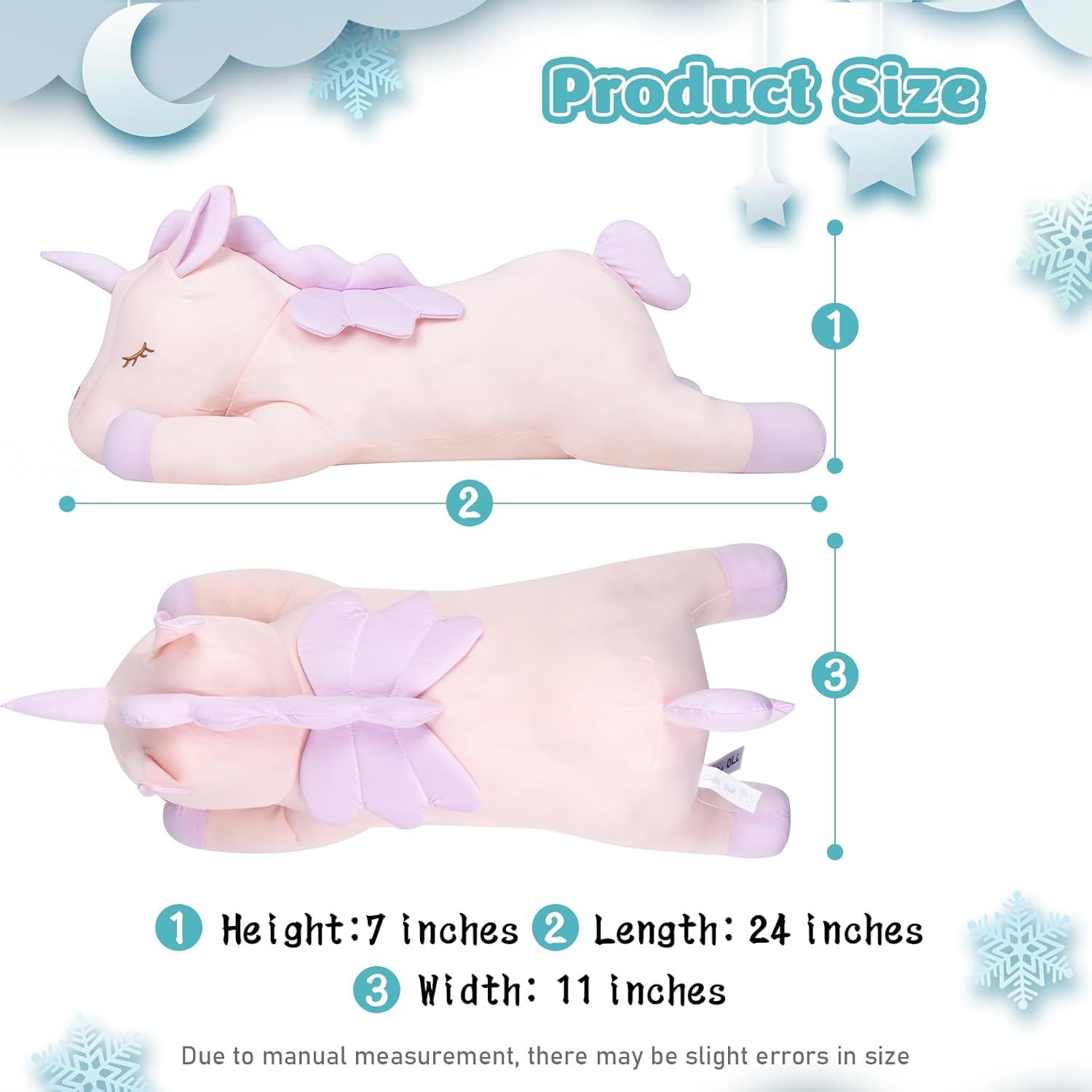 My OLi 24'' Unicorn Cooling Stuffed Animal Pillow Coolable Unicorn Plush Toys Gift for Kids Adults