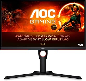 AOC Gaming 25G3ZM - 24.5 Inch FHD Monitor, 240Hz 1ms GTG, VA, FreeSync Premium, Height Adjust, Low Input Lag, Shadow Control (1920 x 1080 @ 240Hz 300 cd/m², HDMI 2.0 / DP 1.2)