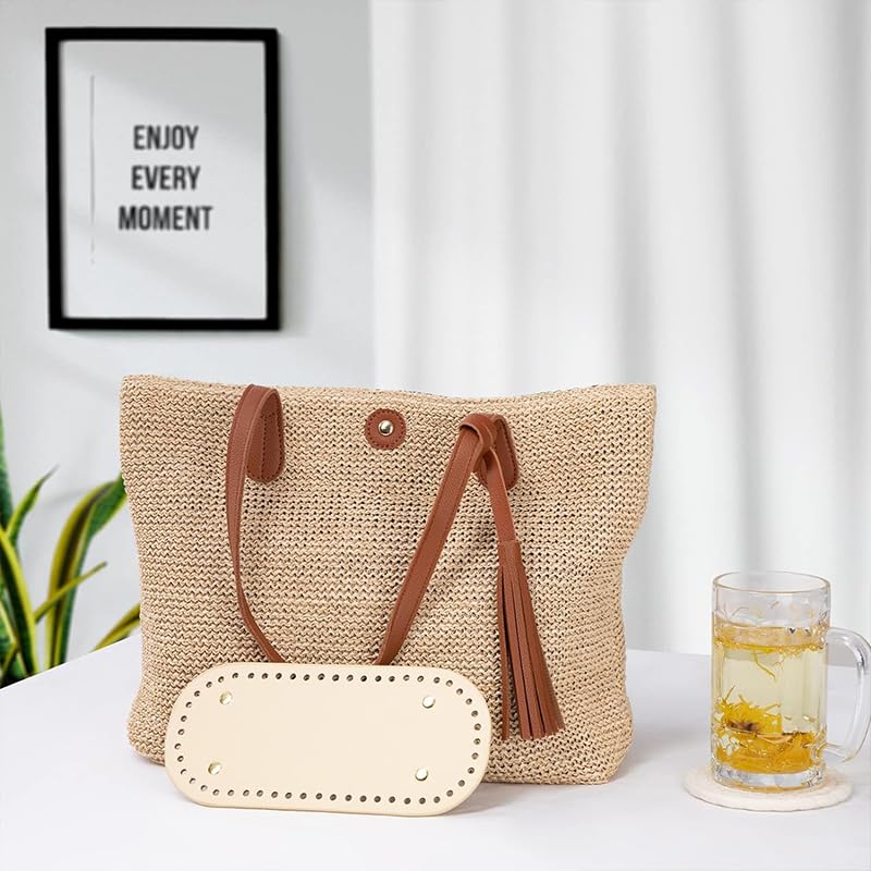 4 Pezzi Fondi Per Borsa All'Uncinetto – Base Ovale In Pelle PU, Colori Argento, Marrone, Nero, Bianco, Per Borse Fai Da Te - 2
