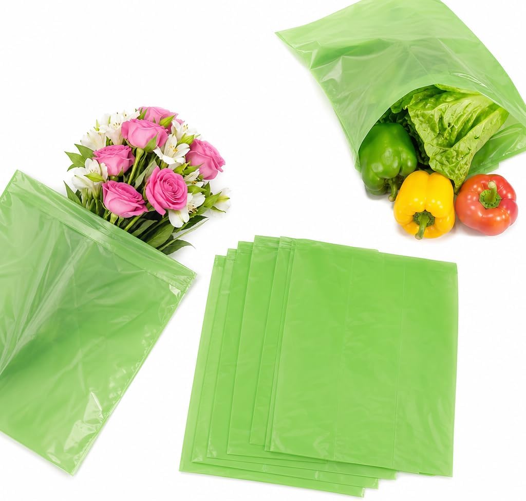 20 Pack Reusable Vacuum Sealer Bags BPA Free, 10 Small + 10 Large Green Food Storage Sous Vide Bags with Double Zipper & Air Valve, Meal Prep Freezer