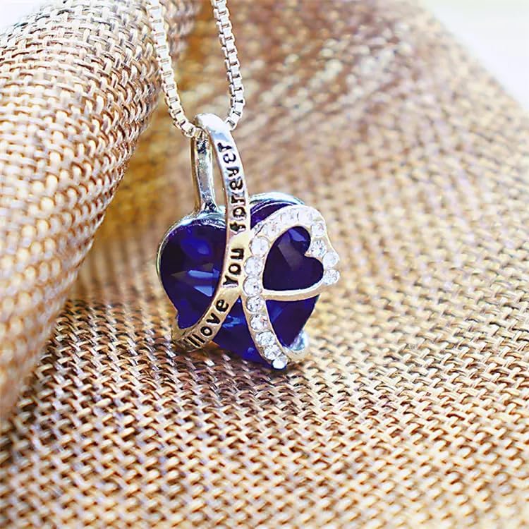 Blue Ocean Heart Necklace Temperament Women Jewelry Accessories Pendant Necklace