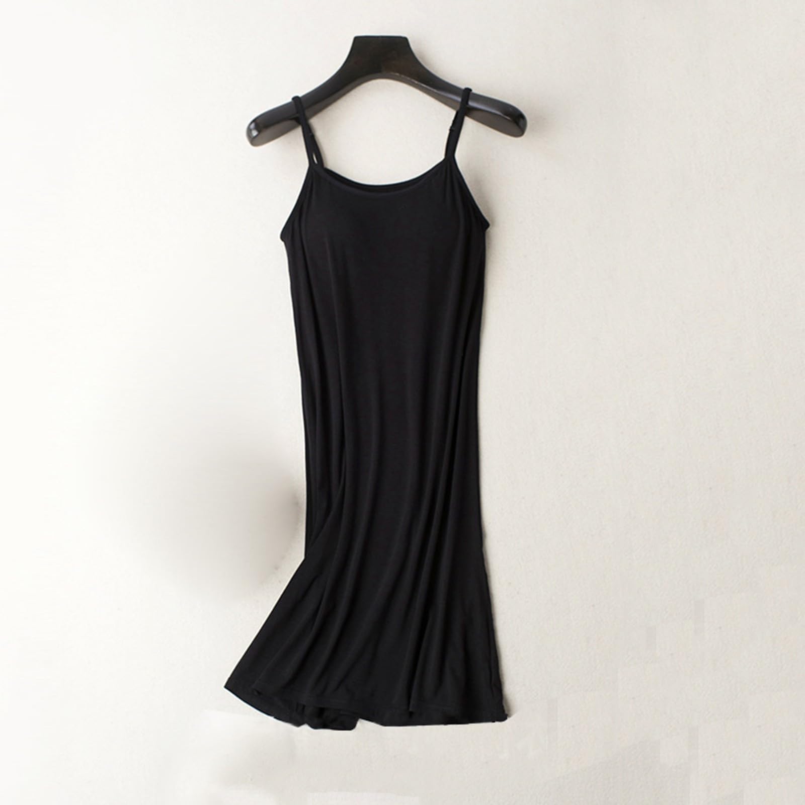 Fond de Robe Femme Modal Elégant Chemise de Nuit Antistatique Gainant Jupons Bandoulière réglable#5f5