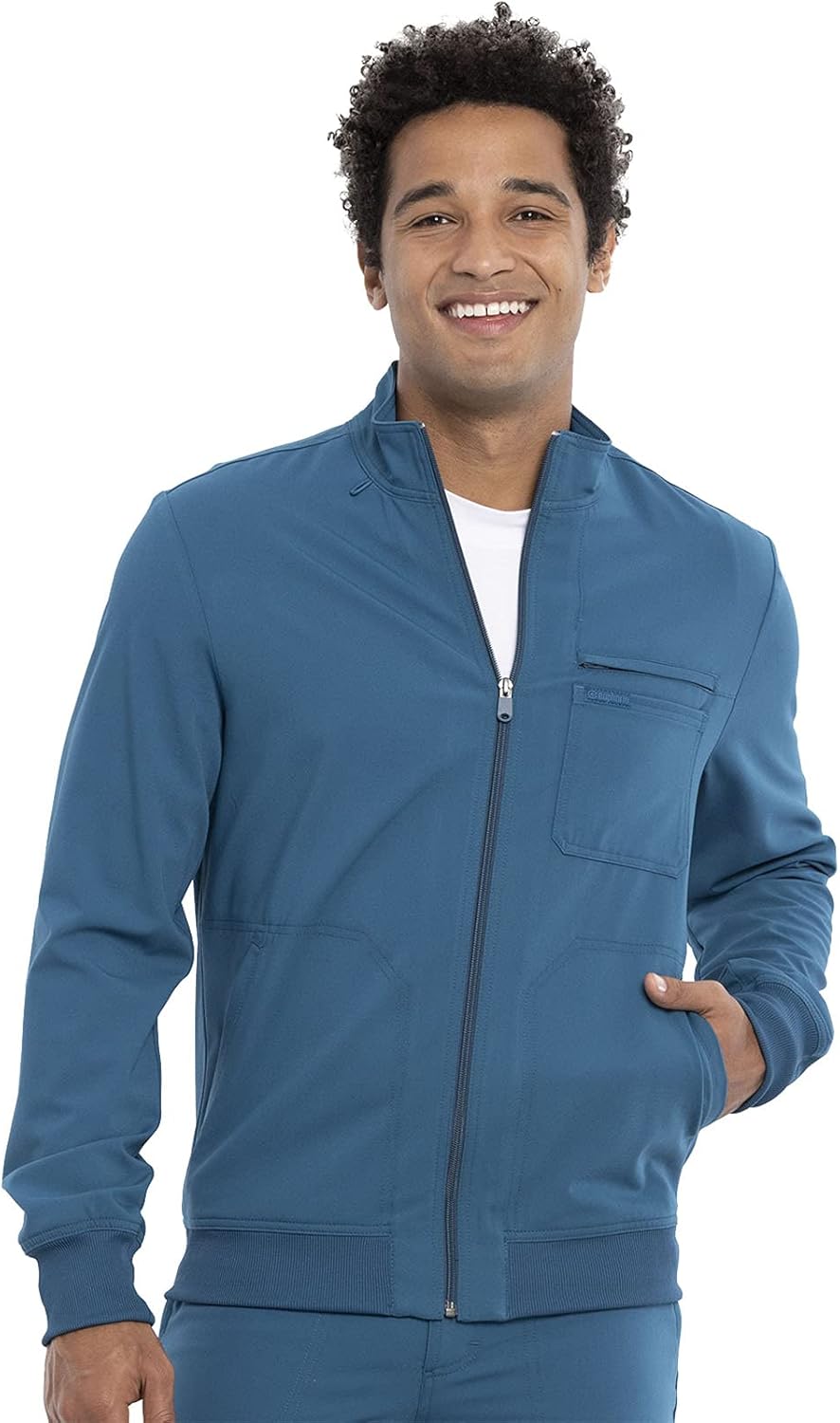Cherokee Euphoria Men Warm Up Scrubs Jacket Zip Front CK395A: Clothing, Shoes & Jewelry