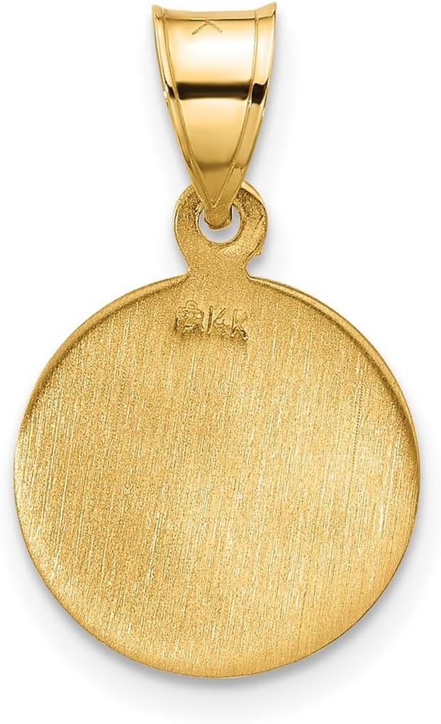 JewelryWeb 13.3mm 14k Yellow Gold Polished and Satin Solid St Joseph Medal Pendant Necklace Pendant for Women - Image 4
