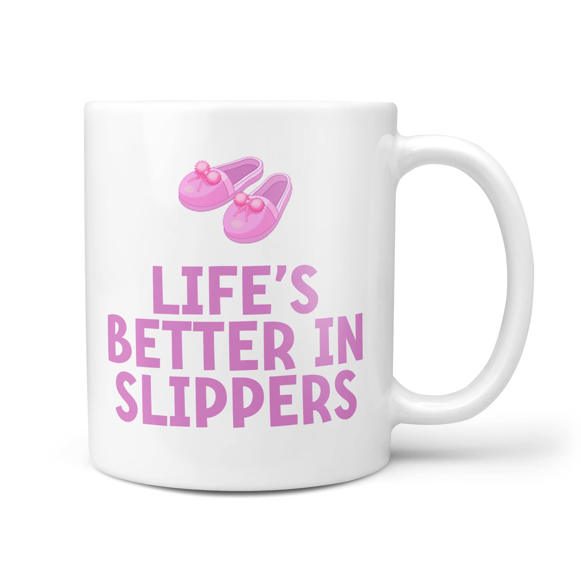 TeHe Gifts - Life's Better in Slippers Present for Her Mum Grandma Slipper Lover 10oz Gift Mug