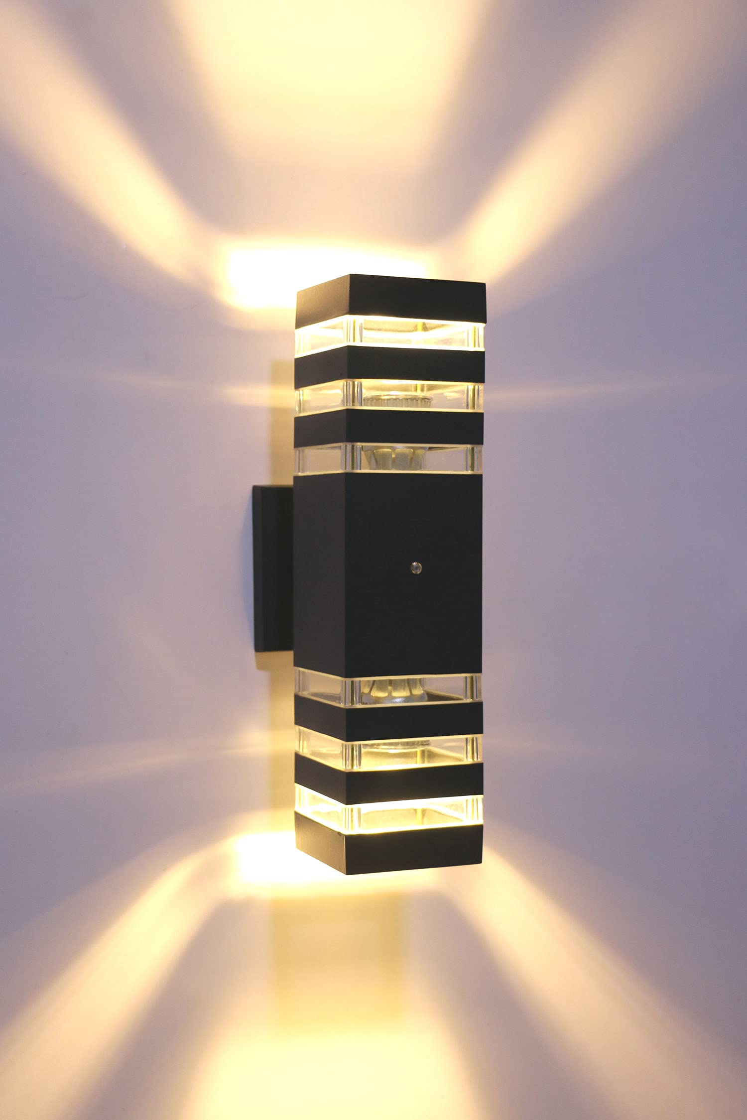 LUMINTURS Dusk to Dawn Sensor Address Light Outdoor Wall Sconce Exterior Lighting Die-Casting Aluminum Waterproof Wall Mount Modern Design Up Down Light Fixture for Porch Garage Garden Patio