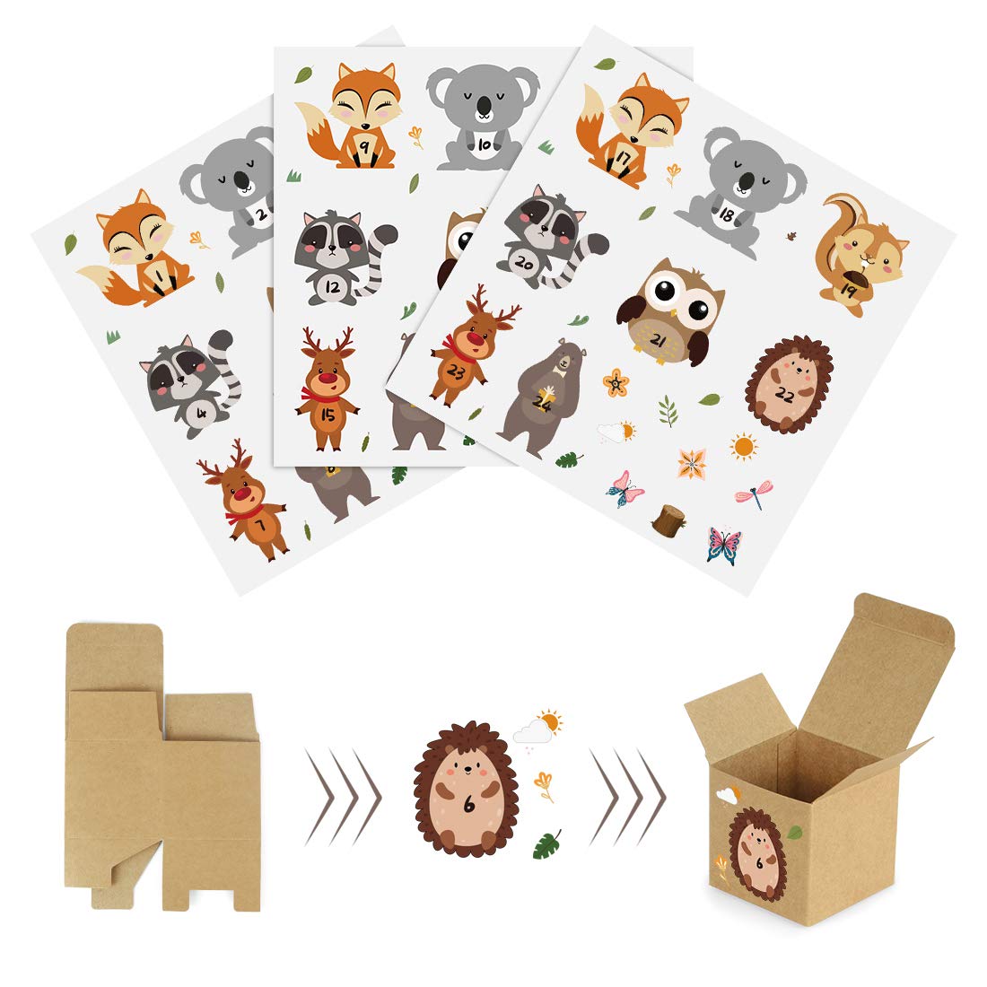 Calendrier De L'Avent 2025 2D Arbre Trou Animal 24 Jours Calendrier De Compte à Rebours De Noël Adapté Pour Filles Adultes Adolescents Décorations Mignonnes Noël