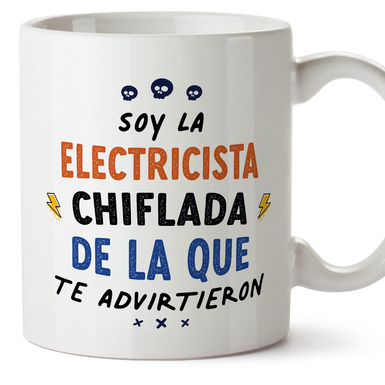 MUGFFINS Electrician Woman Mug - in Spanish - Todos te advirtieron - Funny Gift for Colleagues - Ceramic 11oz Mug