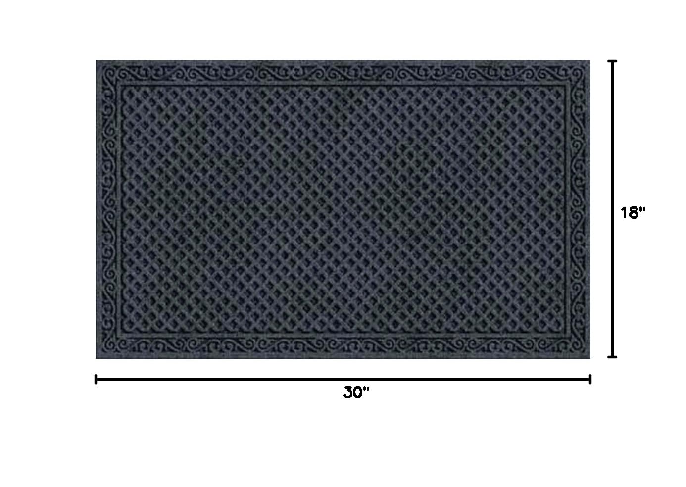 Textures Iron Lattice Entrance Mat, 18-Inch by 30-Inch, Onyx