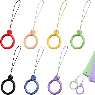 リングストラップ シリコン スマホストラップ 7個セット 7色アソート カラーバリエーション豊富 落下防止 指輪の輪 指掛けリング 軽量デザイン スマートフォン/タブレット対応 肌触り良く繰り返し使える