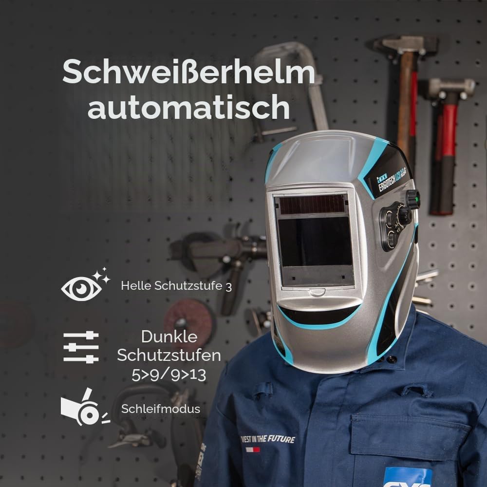 GYS Schweißhelm LCD ERGOTECH+ 5/9-9/13 SILVER TRUE COLOR