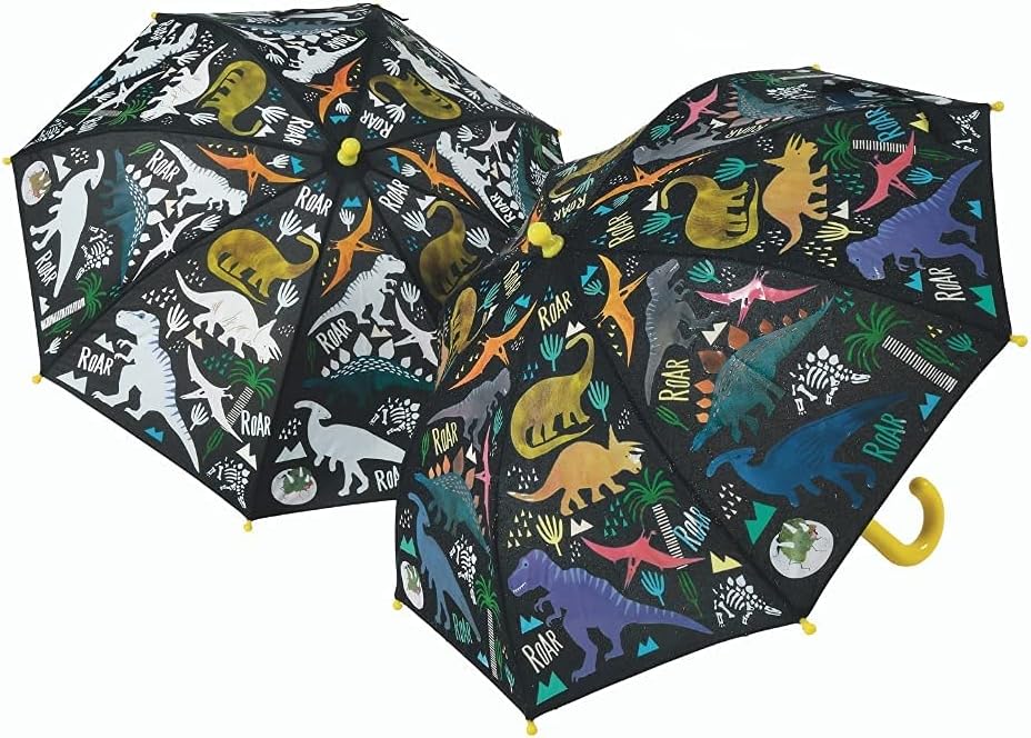 Floss & Rock 43P6401 Dinosaur Color Changing Kids Umbrella, 25.98-inch Diameter