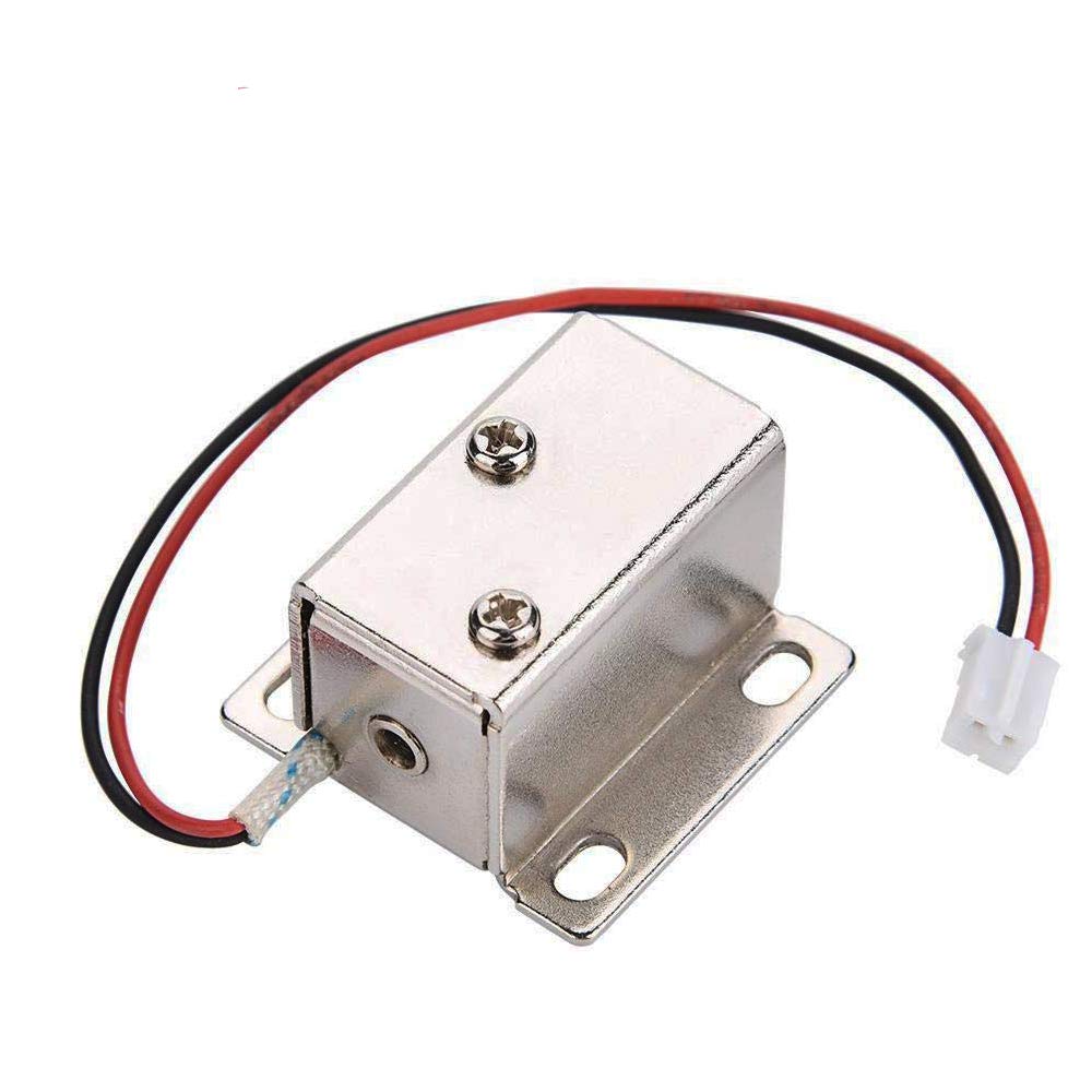 Tophomer Silver Dc 6V/12V Electric Solenoid Lock Assembly Security Lock For Security System Safes Door Cabinet