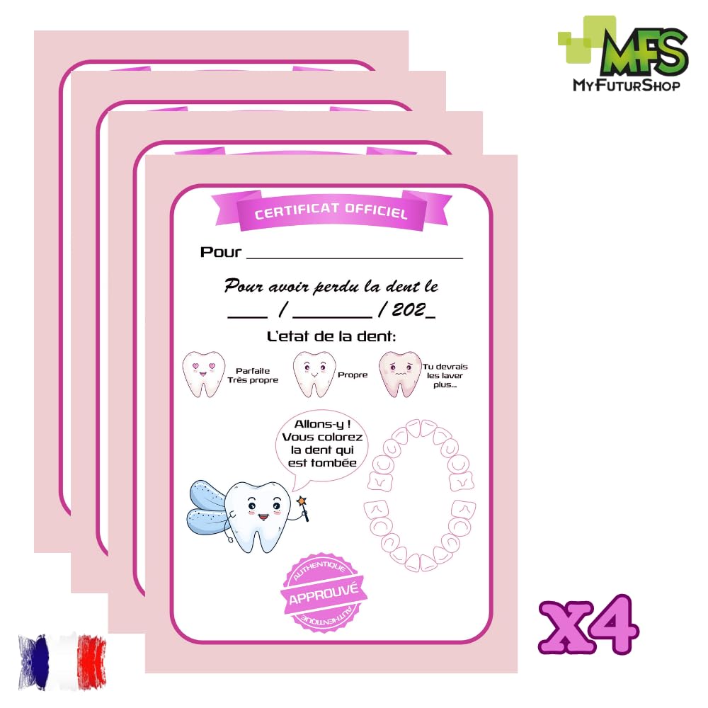 Myfuturshop Tooth Fairy Magic Door, Tooth Box, Ladder and 4 Clean Tooth Certificates, French Version - Image 4