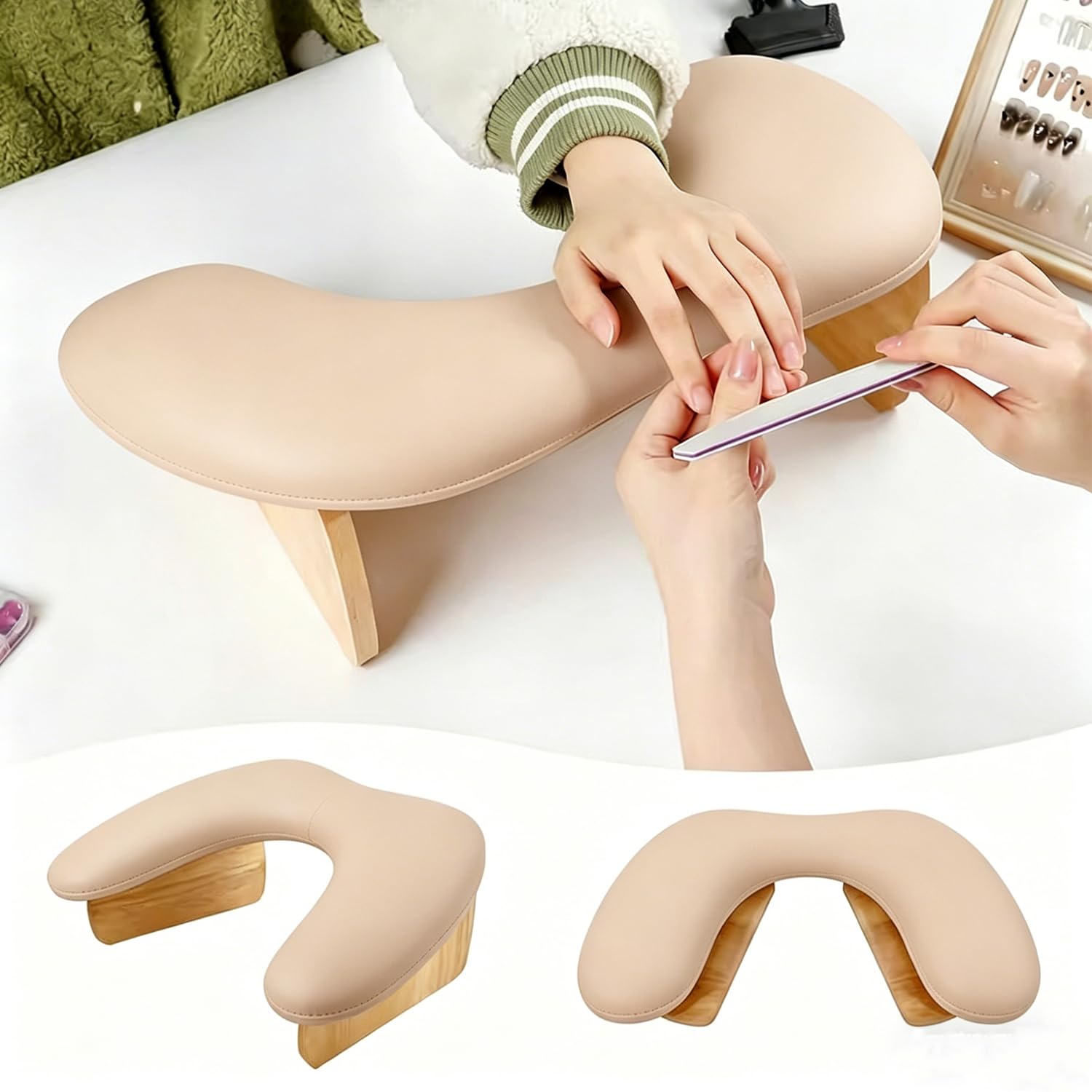 Poggiamano Per Unghie,Poggia Mani Per Unghie,Cuscino Mani Pieghevole Per Manicure, Poggia Mani In Pelle Pu, Design Ergonomico, Tavolo Da Manicure Pieghevole Per Salone Di Bellezza (milk tea color)