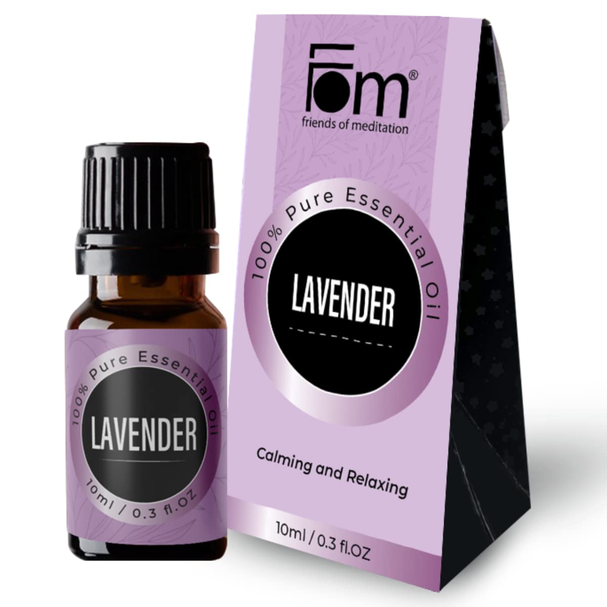 Friends Of MeditationFOM () Essential Oil - Lavender Essential Oil For Diffusers, Aromatherapy And Wellness 10 Ml (Pack 1) Purple