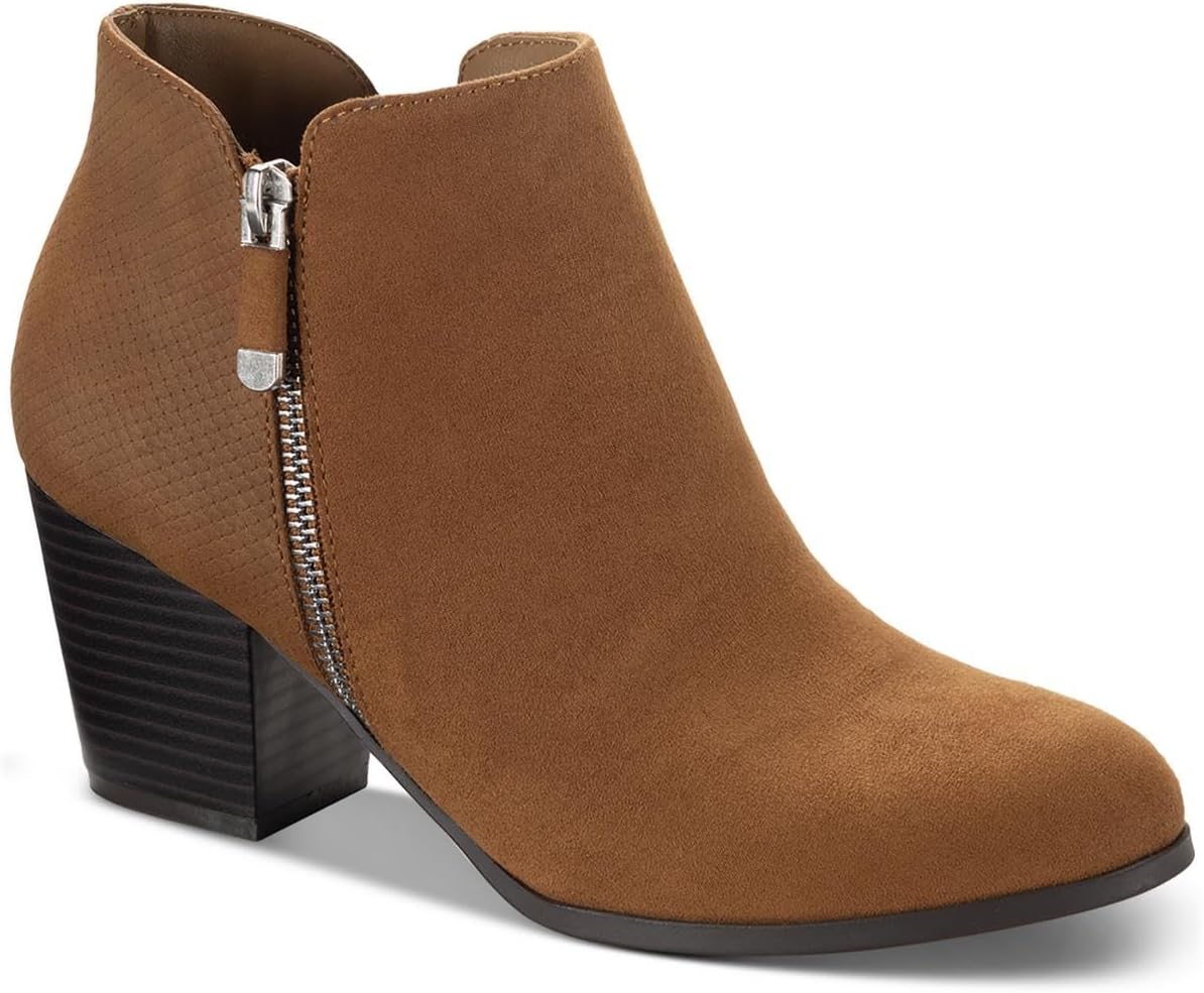 Style & Co. Womens Masrinaa Faux Leather Almond Toe Ankle Boots