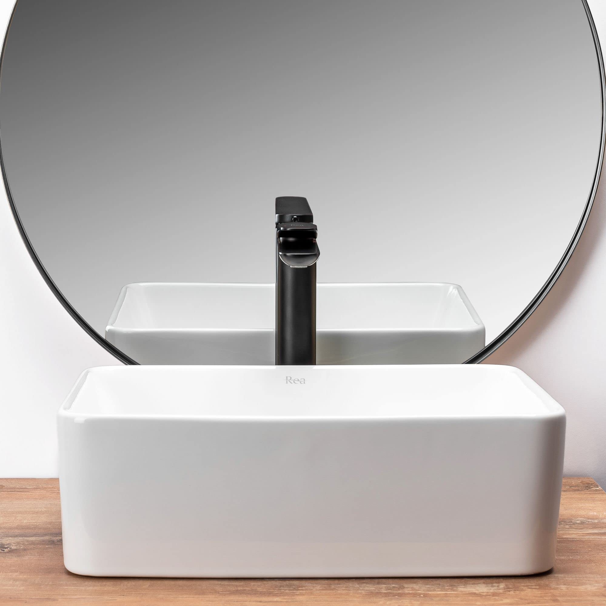 Rea Lavabo Sobre Encimera ANITA MINI Lavabo de baño de cerámica (Blanco)