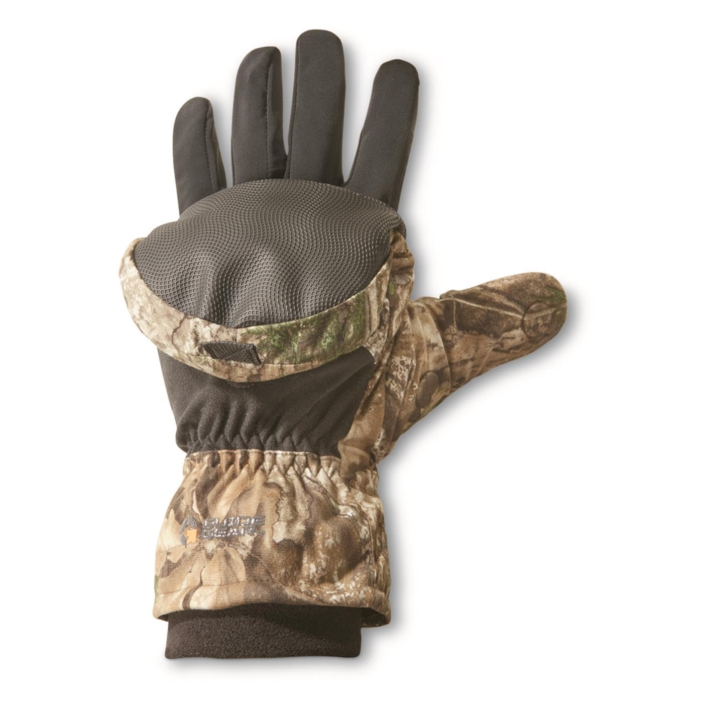 Guide Gear Brushed Tricot Insulated Pop-Top Mittens; Winter Hunting Camo Gloves RT APX XL