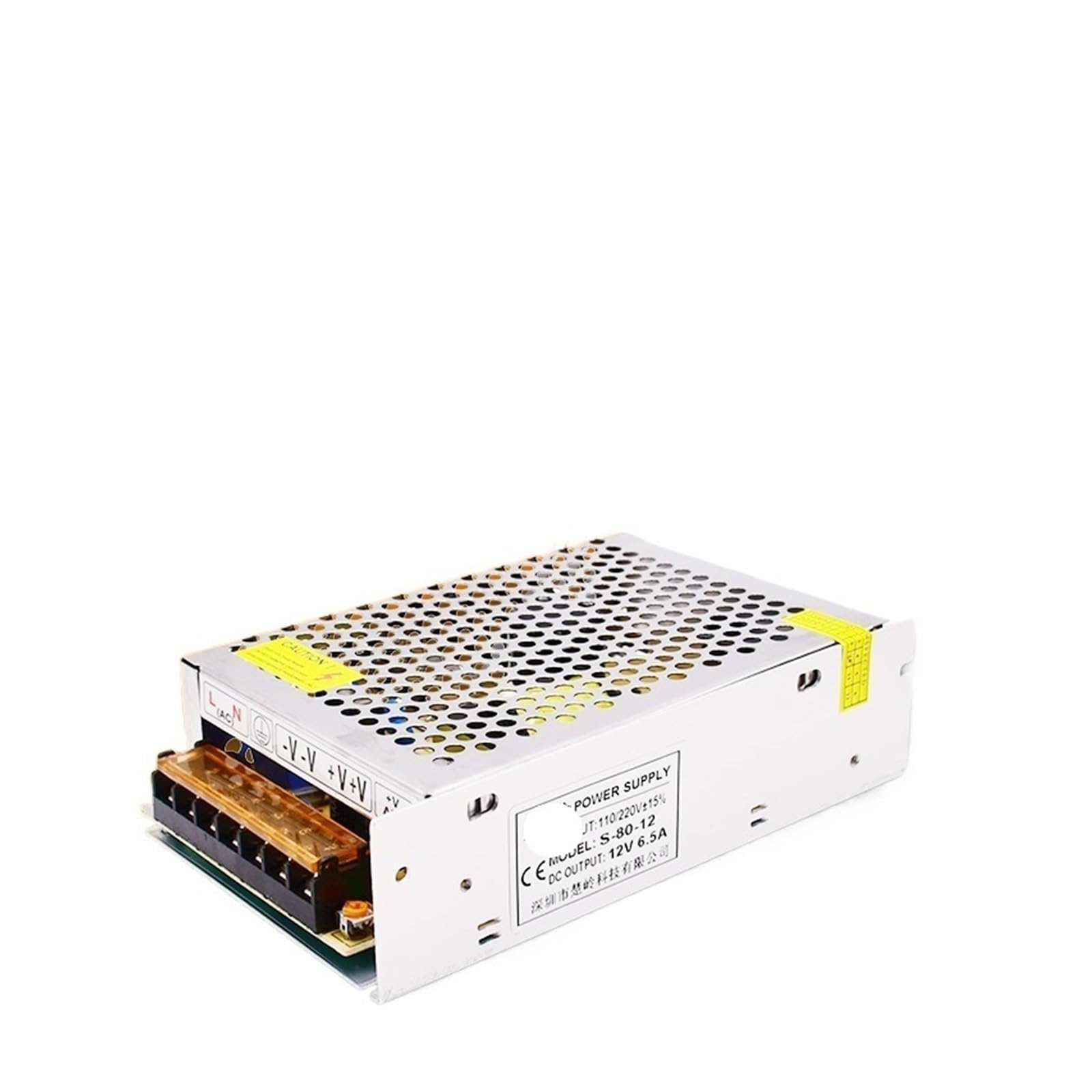 Transformateur 220V à 12V 6.5A pour bande LED et caméra de surveillance S-80-12