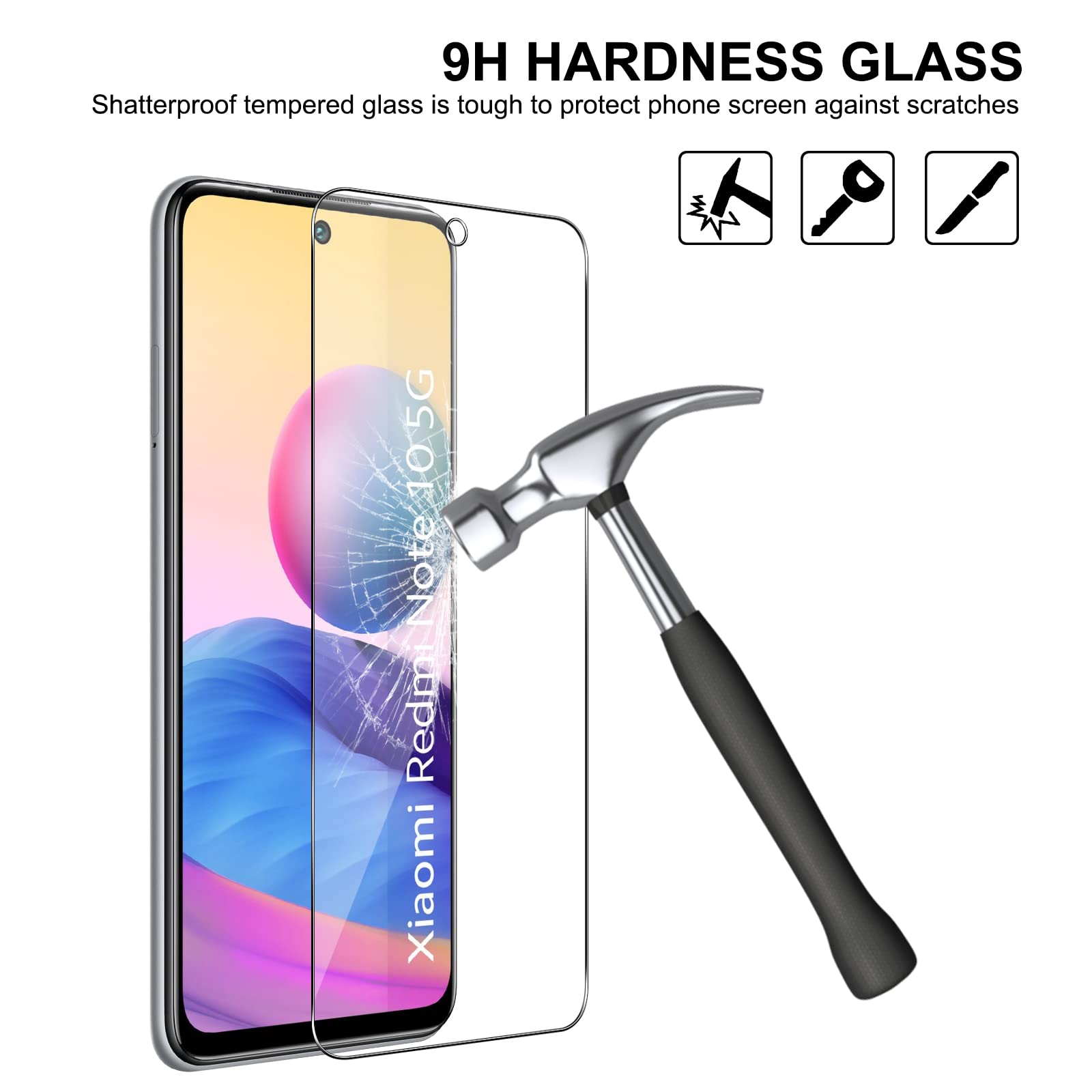 Moex 2 Pezzi Vetro Temperato 9H Per Xiaomi Redmi Note 10 5G / Poco M3 Pro - Cristallo Trasparente