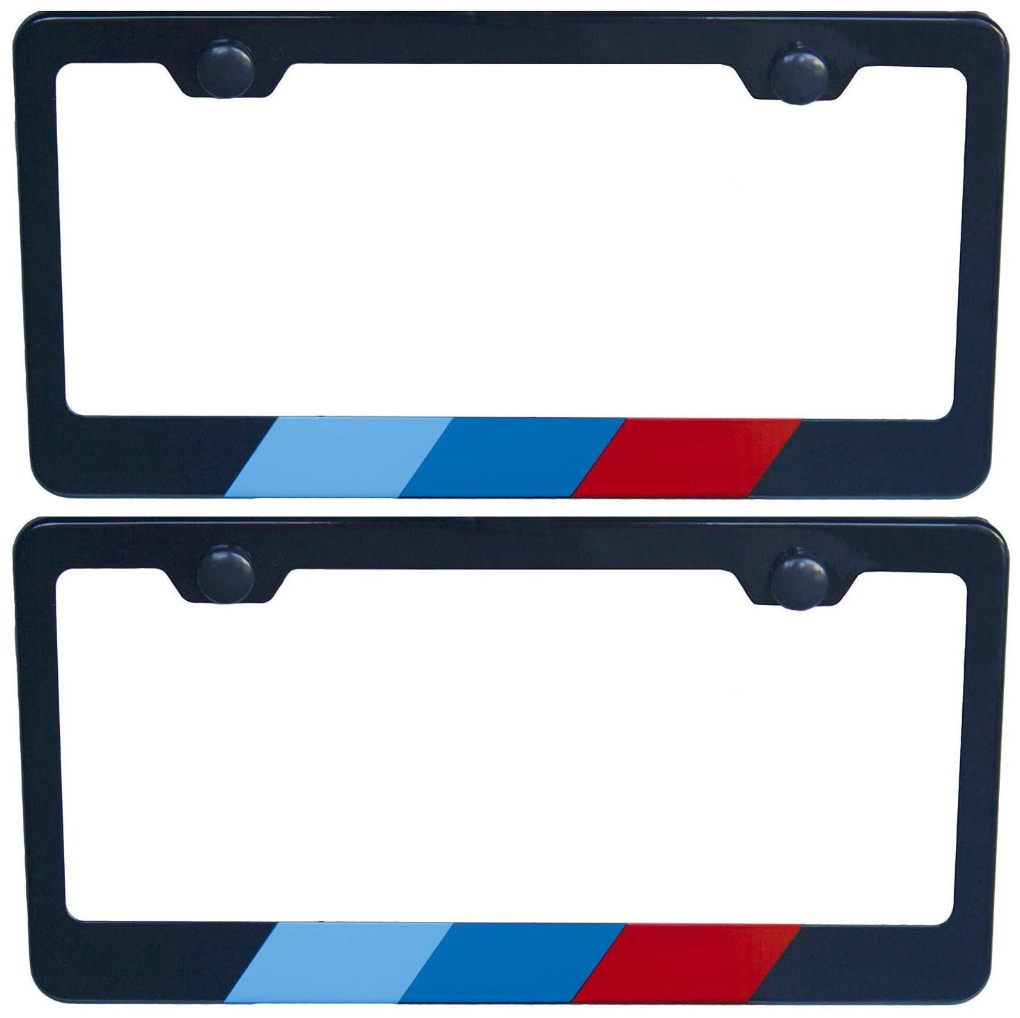 2Pcs Black M Color Sport License Plate Frame Cover Holder ForBMW-Stainless Steel