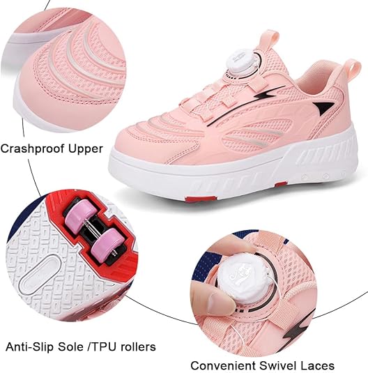 Scarpe Con Ruote Per Bambini - Sneaker Sportive Con 4 Rotelle, Trasformabili In Pattini - Ideali Per Skate, Corsa E Gioco All'aperto