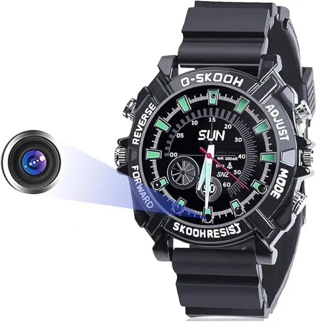 Montre Espion Caméra Cachée HD 1080P 32G Intégrée - Caméra Espion Montre