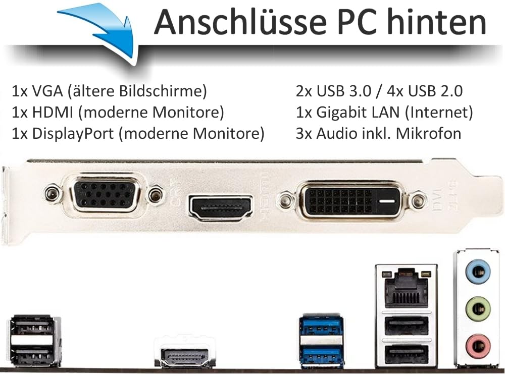 shinobee Business Office Work V3 - Intel Core i5-14400F - Geforce GTX 750 4GB - 32 GB DDR4 RAM - 1TB SSD - Windows 11 Prof.- DVD-ROM - WLAN - MS Office - 3 Jahre Garantie - #8269