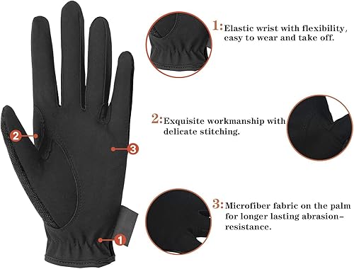 Miniatura 5 de ChinFun Guantes de equitación para niños y niñas, duraderos, transpirables, ligeros, cómodos, para todas las estaciones, para jóvenes jinetes