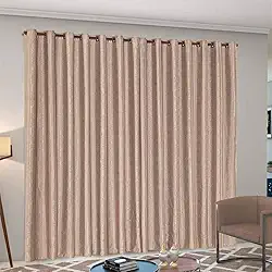 Cortina Atena 4,00m Largura x 2,80m Alt. Jacquard Grosso Semi Blackout/Blecaute com Ilhós - Avelã