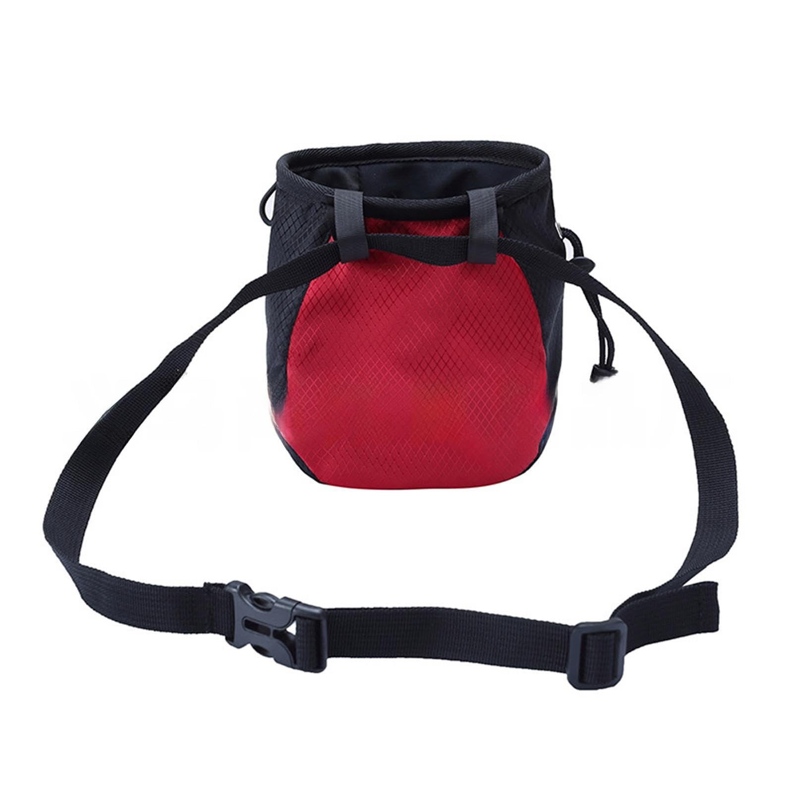 YIJU Climbing Chalk Bag Chalk Carrier Bag Fitness Pocket Equipment Storage Pouch Packaging for Rock Climbing Workout Bouldering, red