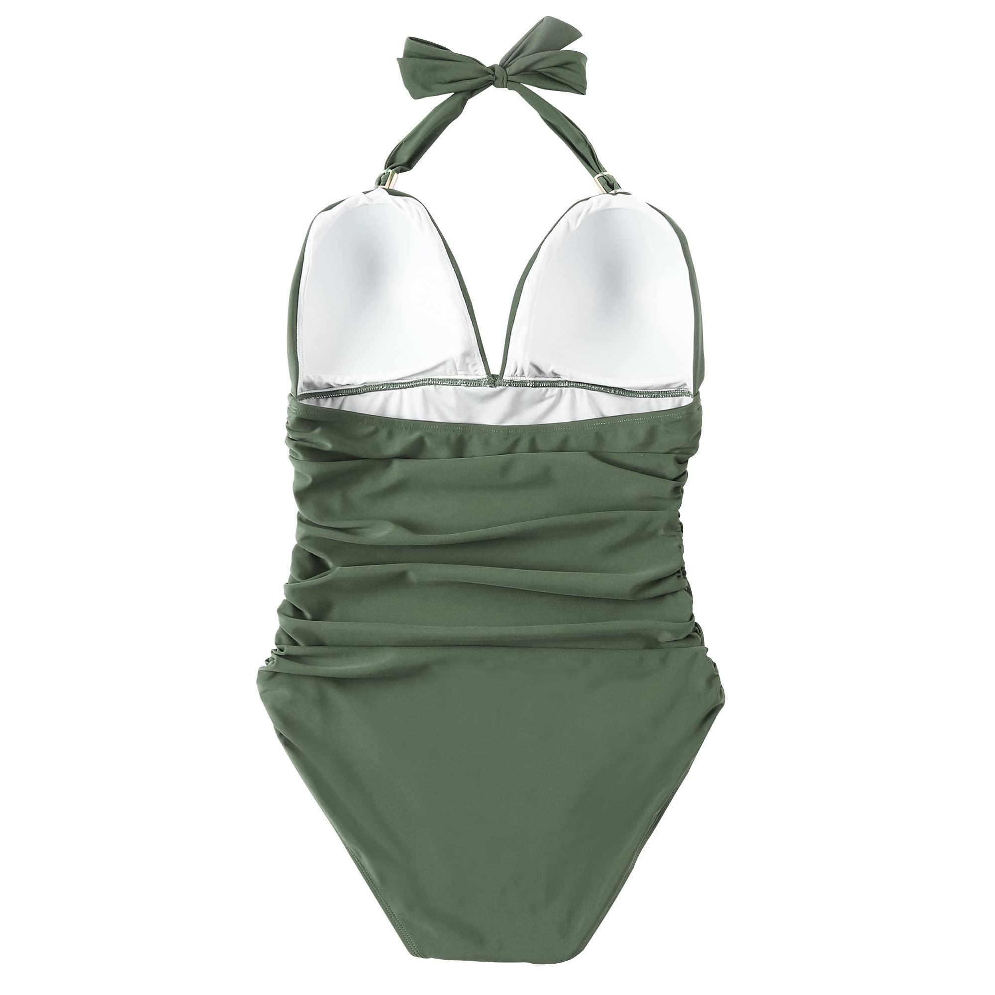 RXRXCOCO Costume da bagno da donna, con scollo a V, con allacciatura al collo, schiena scoperta