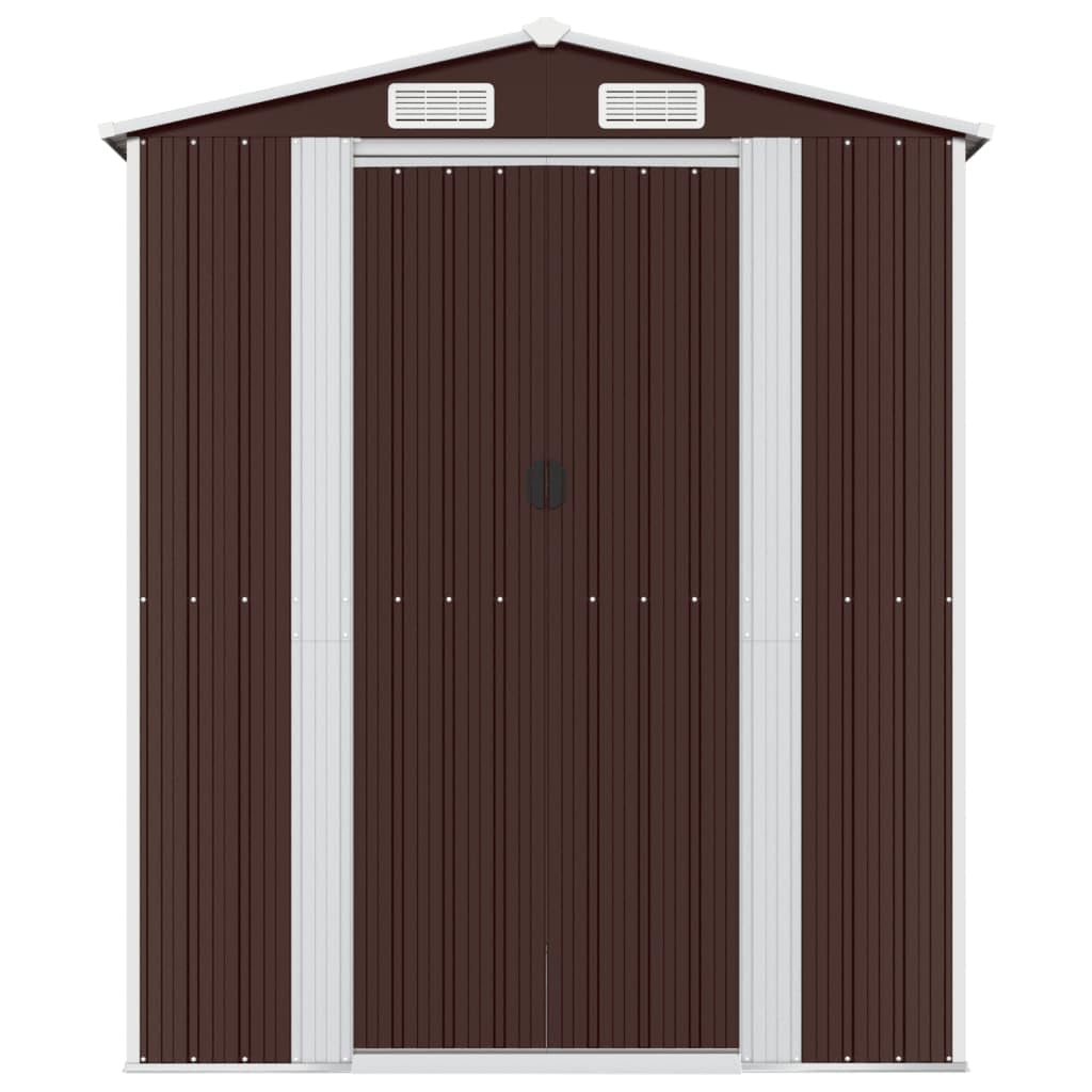 Générique Abri de Jardin Marron foncé 192x855x223 cm Acier galvanisé,Maison & Jardin,Pelouses & Jardins,Vie en extérieur,Structures extérieures,Cabanes & abris de Jardin,3147468