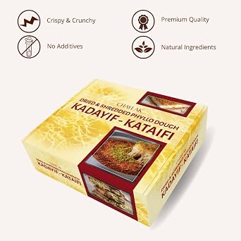 Kataifi Shredded Fillo Dough, Dried & Shredded Phyllo Dough for Dubai Chocolate Bar Pistachio, Kadayif, Kataifi, Knafeh (17.6 oz)