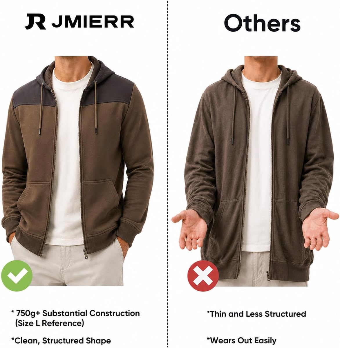 JMIERR Men's Colorblock Zip Hoodie Lightweight Jacket