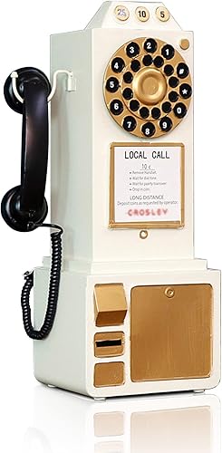 Miniatura 13 de Teléfono Antiguo – Esfera Rotativa Modelo de Teléfono Fijo Vintage Clásico Accesorios Retro Montados en la Pared, Manualidades, Ornamentos,