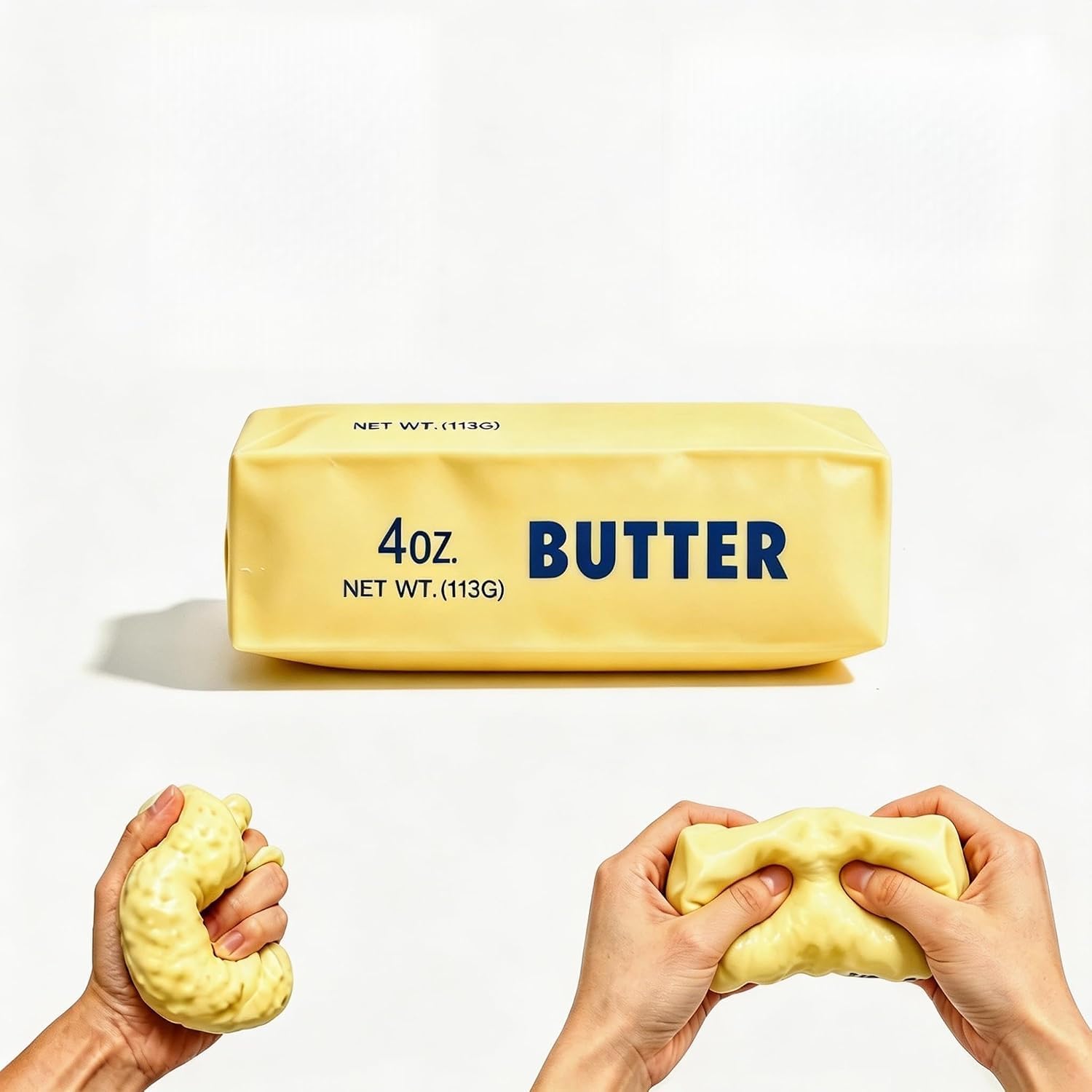 Squishy Stress Ball. Squeeze Realistic Design Anxiety Relief Tool (Butter) — image 1