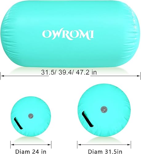 Miniatura 8 de OWROMI Colchonetas de gimnasia para niños, colchoneta inflable gruesa para gimnasia de 6.610131620 pies, con bomba eléctrica para el hogar, gimnasio