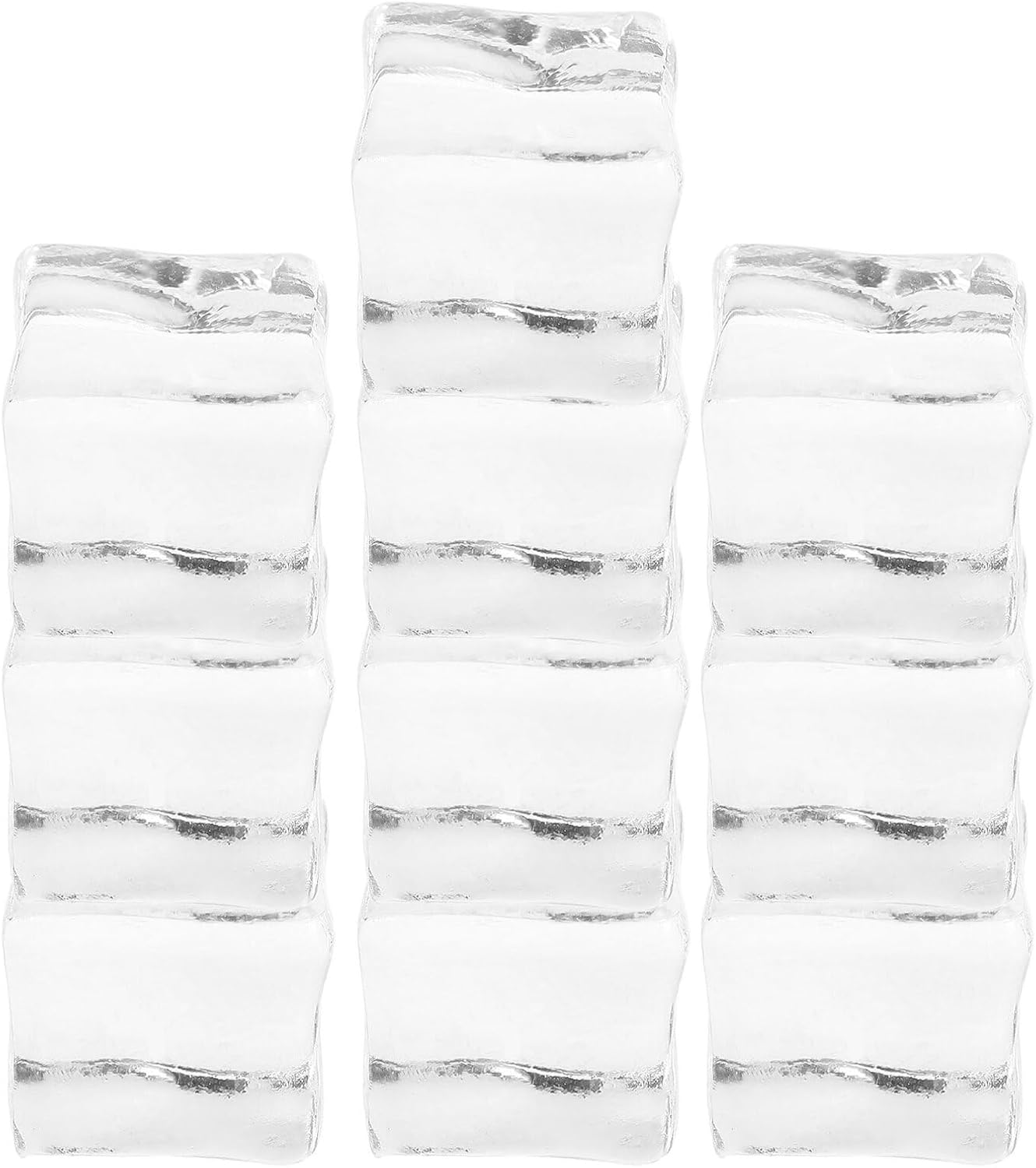 Homoyoyo 100pcs 1-inch Artificial Ice Cubes Plastic Mini Ice Cube Models for Vase Fillers Bar Decorations Photography Props Reusable Fake Crushed