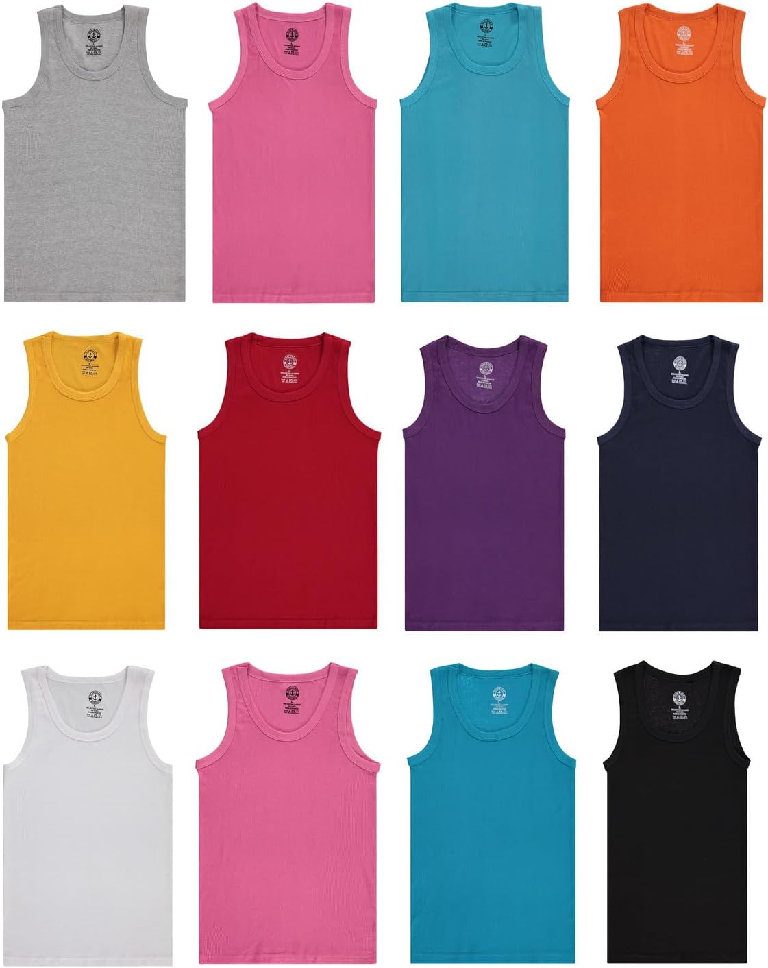 Yacht & Smith 12 Pack Women’s Cotton Ribbed Tank Tops, Tagless A-Shirt, Undershirts in Bulk, Colorful Multipack - Image 3