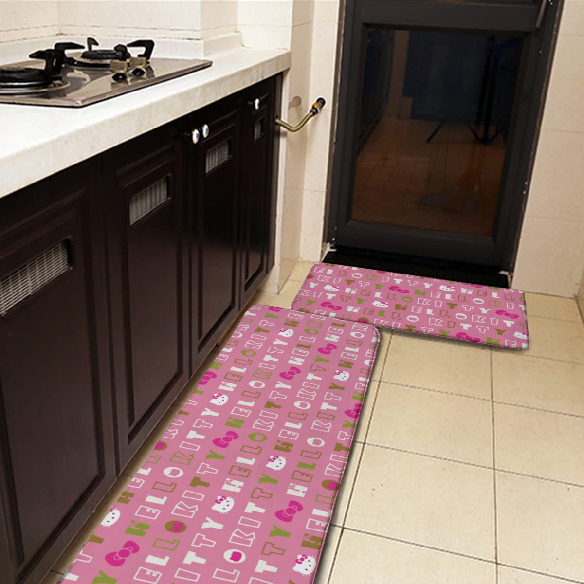 Amazon｜キッチンマット ハローキティ 台所マット 玄関マット 2枚