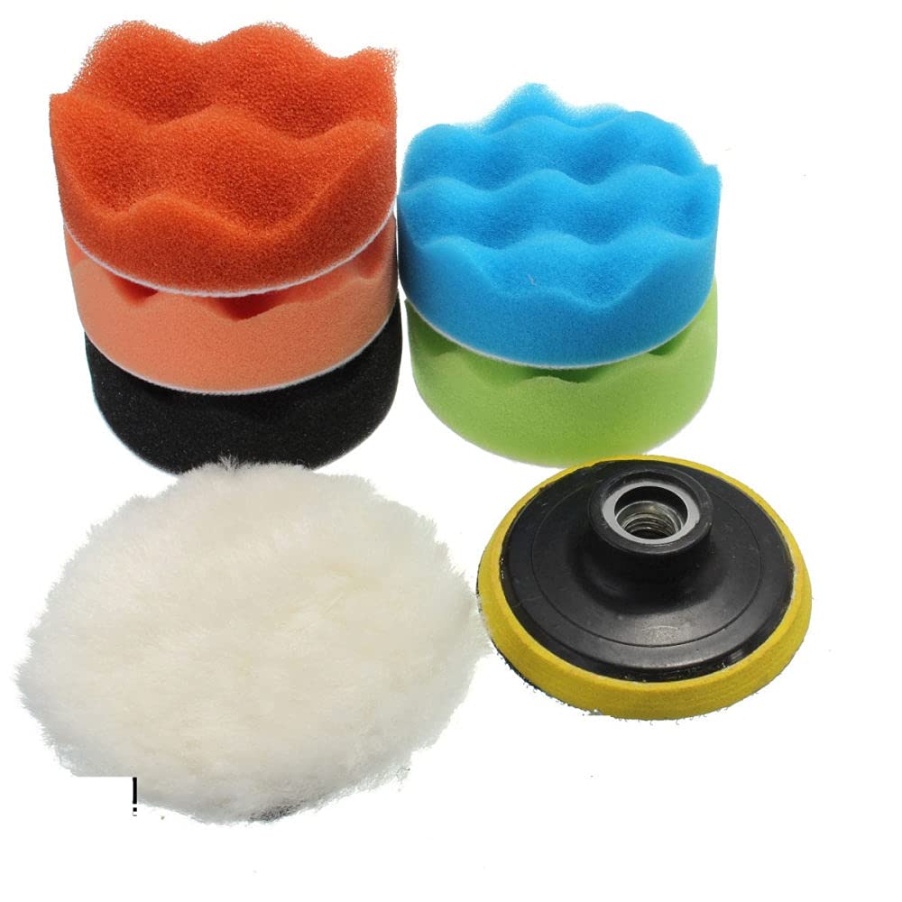 Kit di attrezzi manuali per tampone per lucidatura in spugna lucidante per lucidatura composta per lucidatura auto, 5 pollici