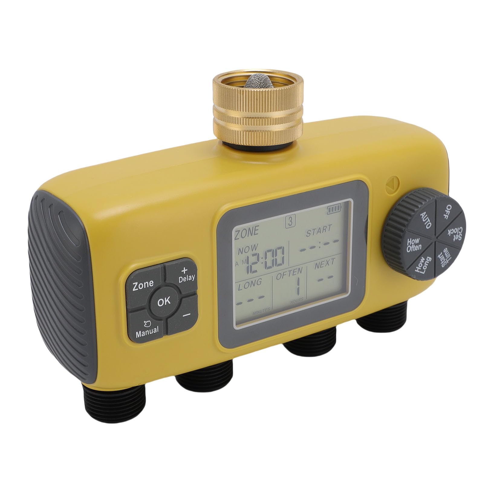 Pssopp Timer Irrigatore, di Irrigazione Automatico Impermeabile IPX5 con Display LCD, Rubinetto da 3 4 a 1 2 Pollici, Programmazione 1 12H o 30D per Irrigazione a Goccia del Prato Giardino