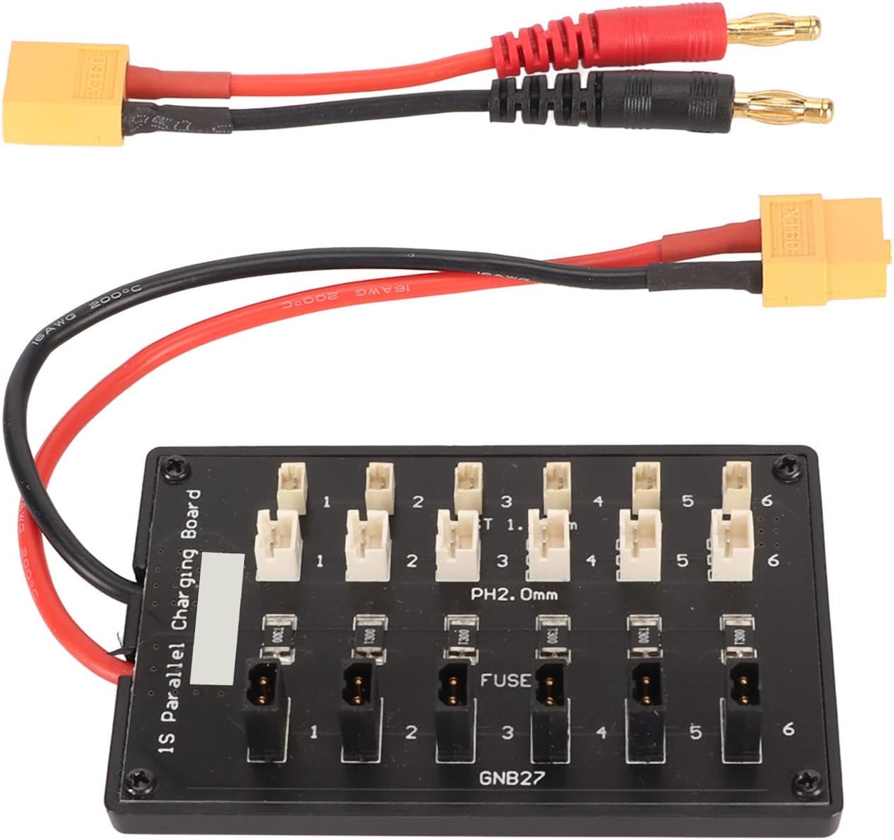 2.0 Connector Lipo Battery Parallel Charging Board, 1S RC