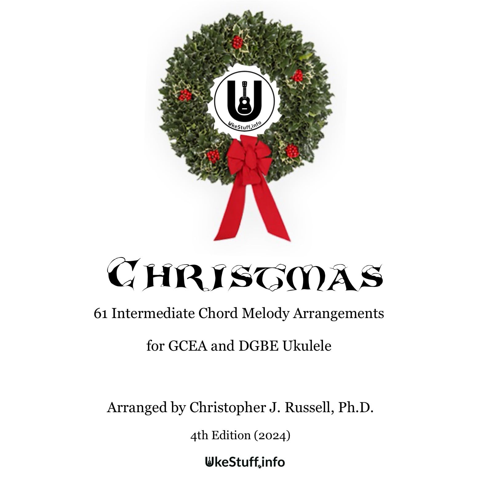 Ukulele Chord Melody arrangements de Noël pour partitions GCEA DGBE