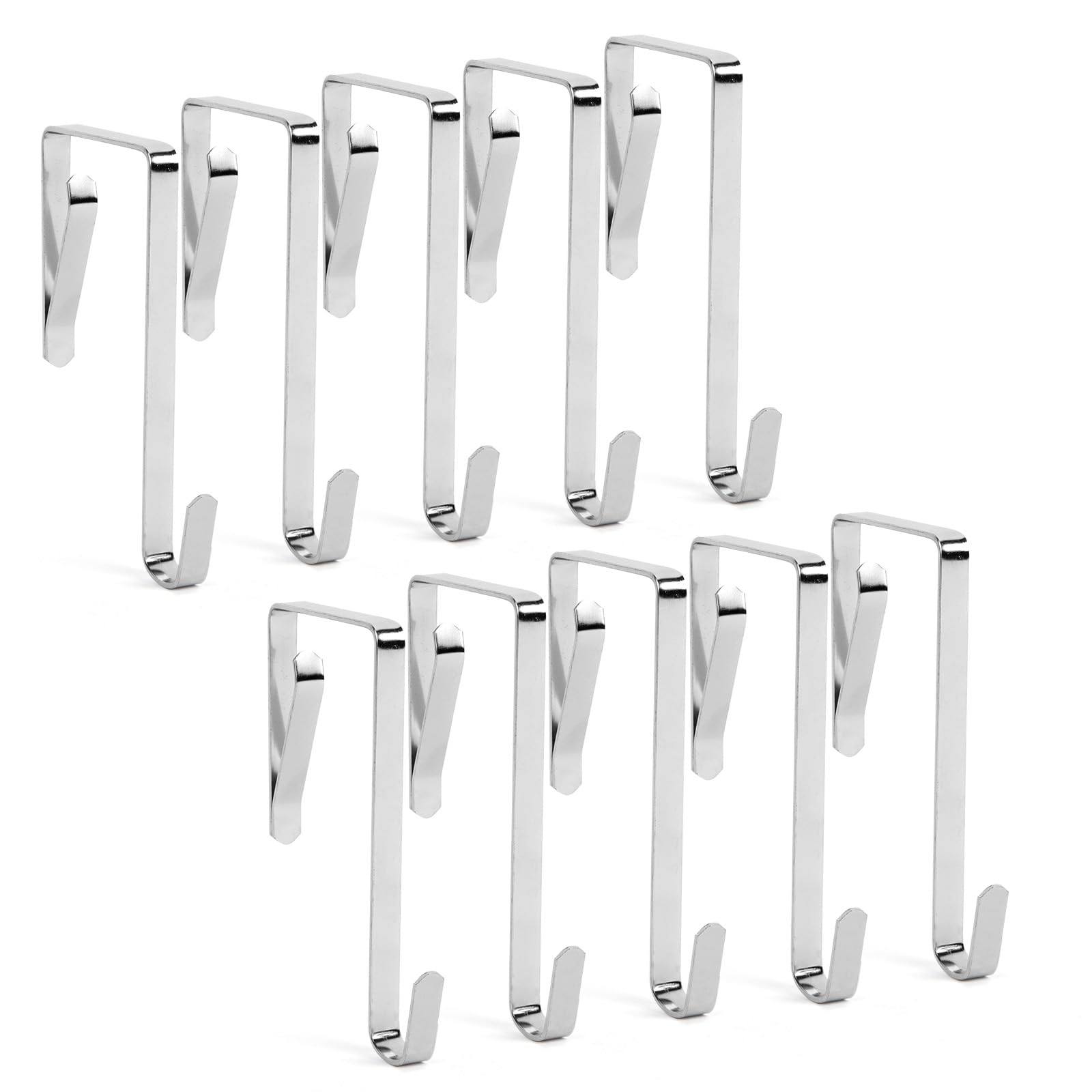 Guittly 10 Pack Over Door Hooks, Heavy-Duty Over Door Hanger Coat Hooks Organizer Rackfor Doors, Bedroom, Bathroom, Wardrobe, No Drilling (8mm)