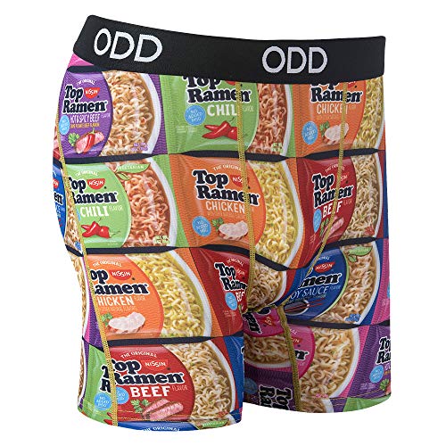 Odd Sox Men's Funny Underwear Boxer Briefs, Top Ramen and Cup Noodles Soup Flavors, Novelty Print3
