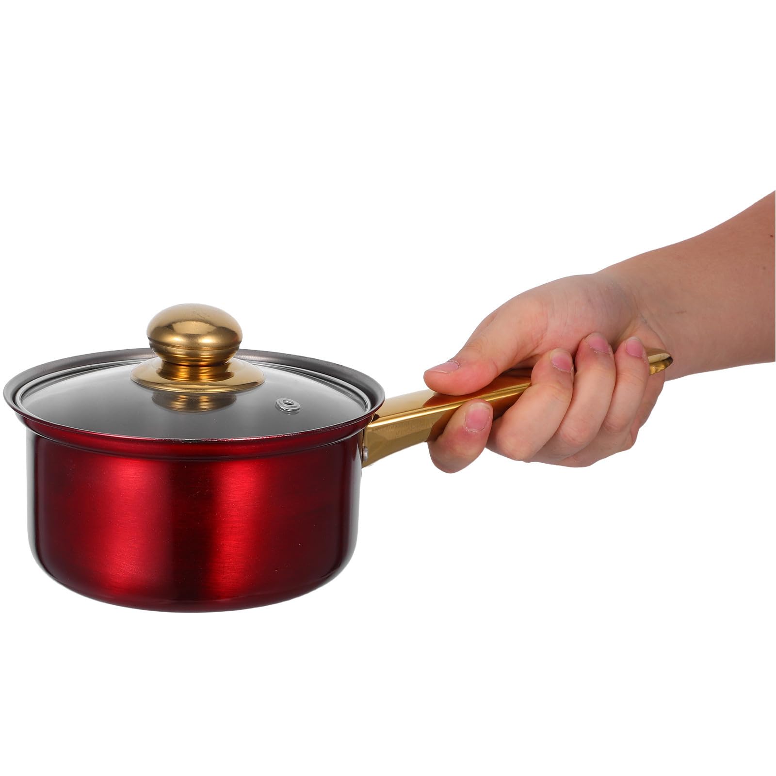 CHILDWEET Juego de Ollas y Sartenes de Acero Inoxidable de 12 Piezas Tapas de Vidrio, Resistente al Calor y Fácil Limpieza para Uso Personal y Obsequio